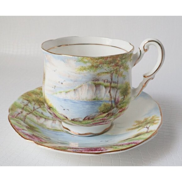 Vintage Paragon Tea Cup & Saucer Cliffs of Dover Double Warrant Teacup 1920's - Picture 2 of 6